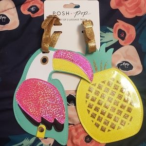 NWT Posh Pop Tropical Glitter Luggage Tags